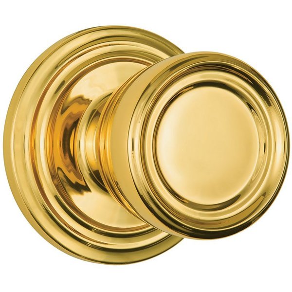 Brinks Commercial Brinks Push Pull Rotate Barrett Polished Brass Passage Knob KW1 1.75 in. 23045-105